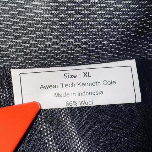 NWT Kenneth Cole Awearness XL Wool Blend Vest Navy Blue Black Slim Awear-Tech - Picture 7 of 9